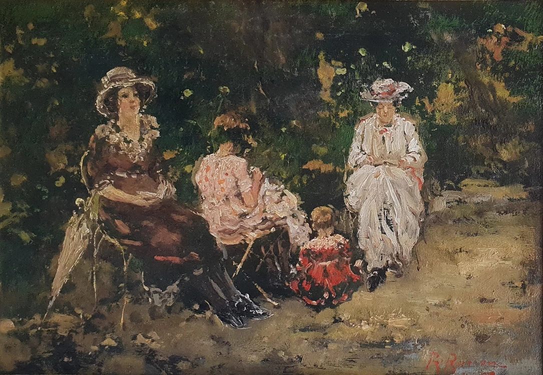 Dame in lettura al Parc Monceau